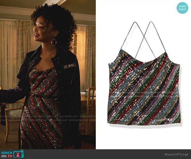 Milly Gia Cowel Neck Cami worn by Monica Colby (Wakeema Hollis) on Dynasty