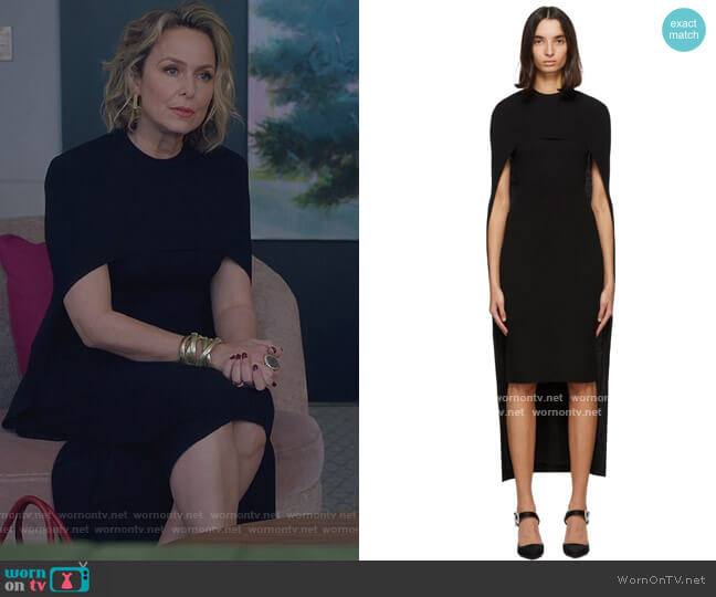 Givenchy Black Wool Cape Dress worn by Jacqueline (Melora Hardin) on The Bold Type