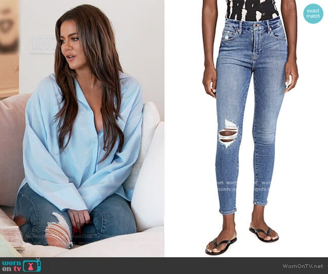 Good American Good Waist Jeans worn by Khloe Kardashian on Keeping Up with the Kardashians