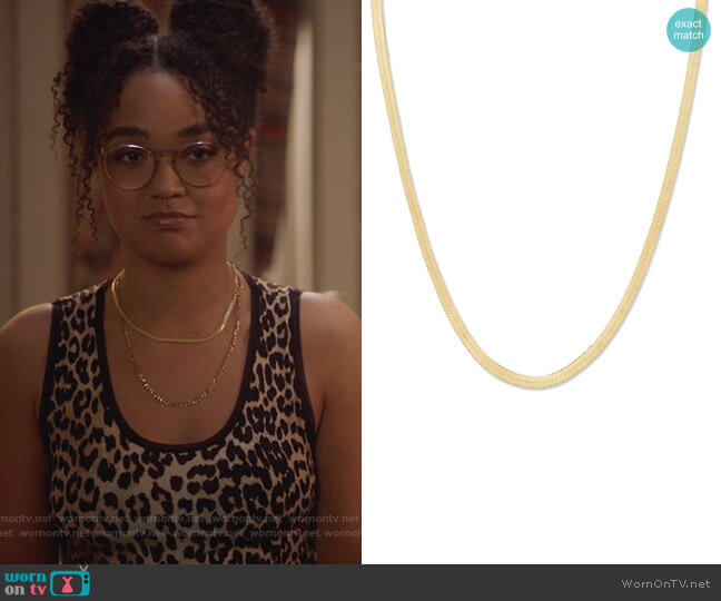 Gorjana Snake Chain Wide Venice Necklace worn by Kat Edison (Aisha Dee) on The Bold Type