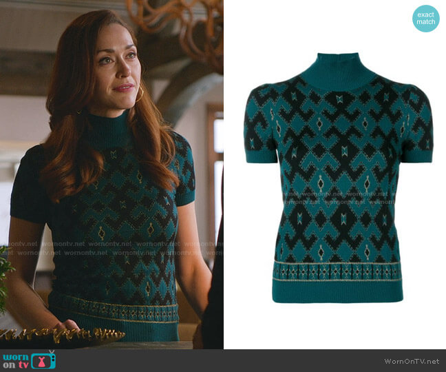 Gucci Geometric Knitted Top worn by Abigail Pershing (Sarah Power) on Good Witch