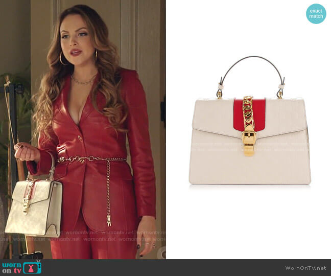 Gucci Sylvie Top Handle Bag worn by Fallon Carrington (Elizabeth Gillies) on Dynasty