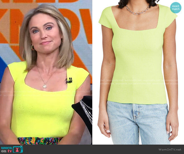Helmut Lang Contour Top worn by Amy Robach on Good Morning America
