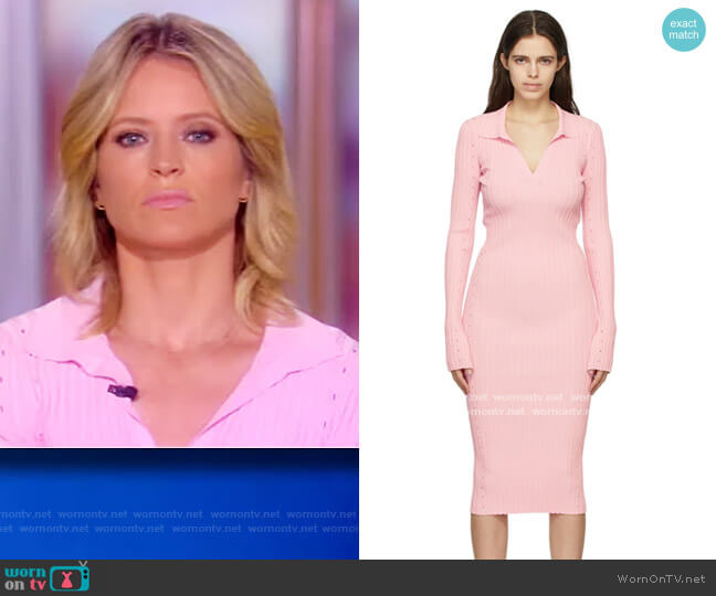 Helmut Lang Pink Slash Dress worn by Sara Haines on The View