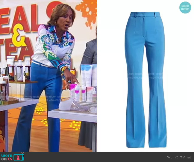 Michael Kors High-Waisted Flared Trousers worn by Robin Roberts on Good Morning America