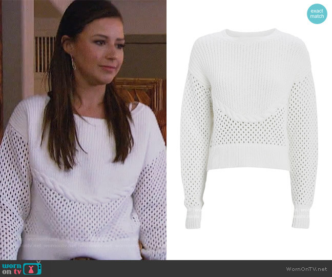 Intermix Claudine Open Knit Sweater worn by Katie Thurston on The Bachelorette