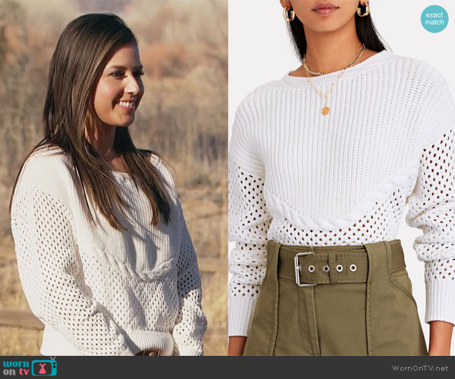 Claudine Open Knit Sweater Intermix worn by Katie Thurston on The Bachelorette