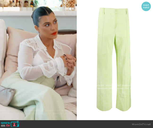 Jacquemus High-Waisted Trousers worn by Kourtney Kardashian on Keeping Up with the Kardashians