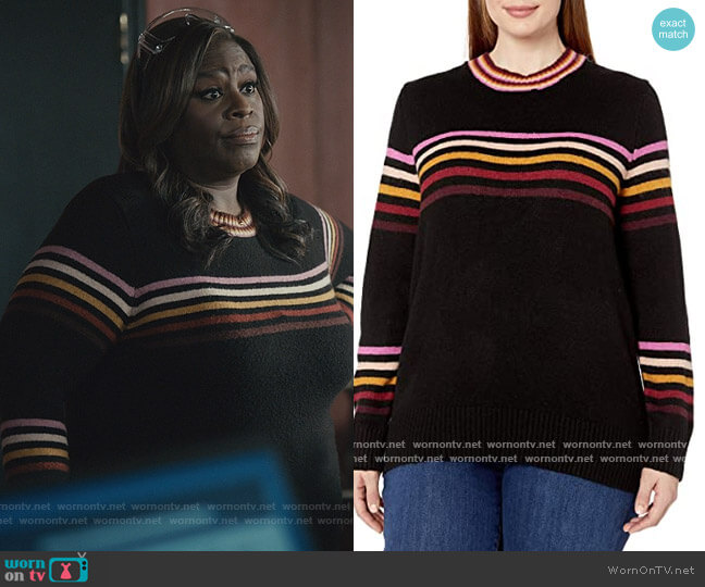 Jessica Simpson Rai Stripe Pullover Sweater worn by Ruby Hill (Retta) on Good Girls