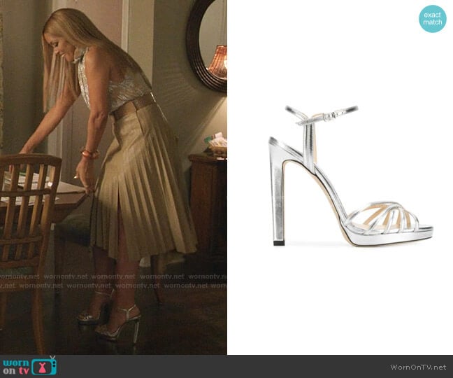 Jimmy Choo Lilah Sandals worn by Dominique Deveraux (Michael Michele) on Dynasty