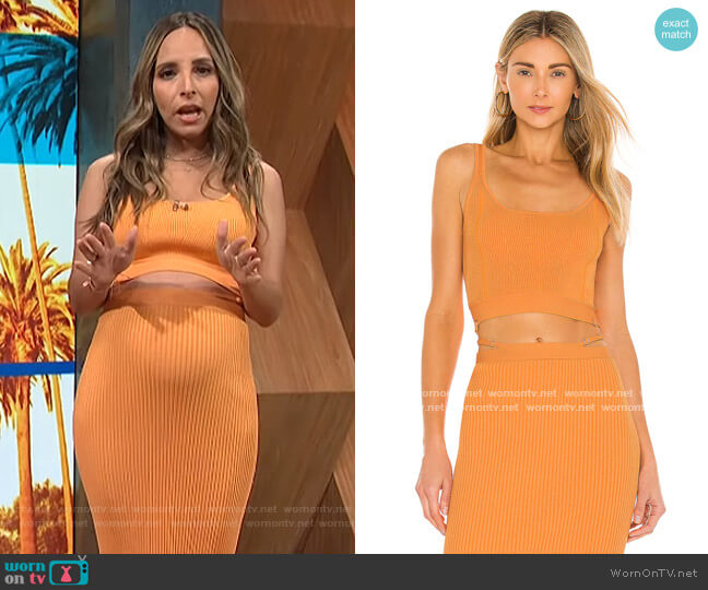 Jonathan Simkhai Liyana Compact Rib Top worn by Lilliana Vazquez on E! News