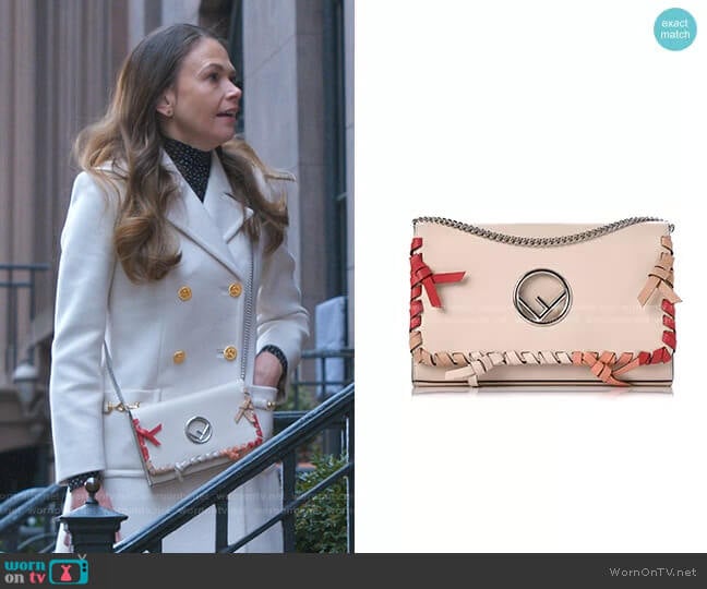 Fendi Kan Whipstitch Leather Shoulder Bag worn by Liza Miller (Sutton Foster) on Younger
