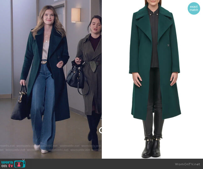 Karl Lagerfeld Paris Belted Coat worn by Sutton (Meghann Fahy) on The Bold Type