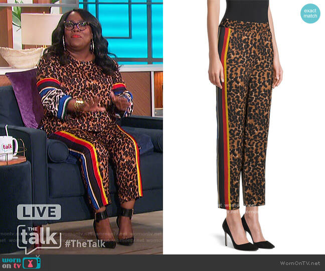 Kobi Halperin Aria Printed Pants worn by Sheryl Underwood on The Talk