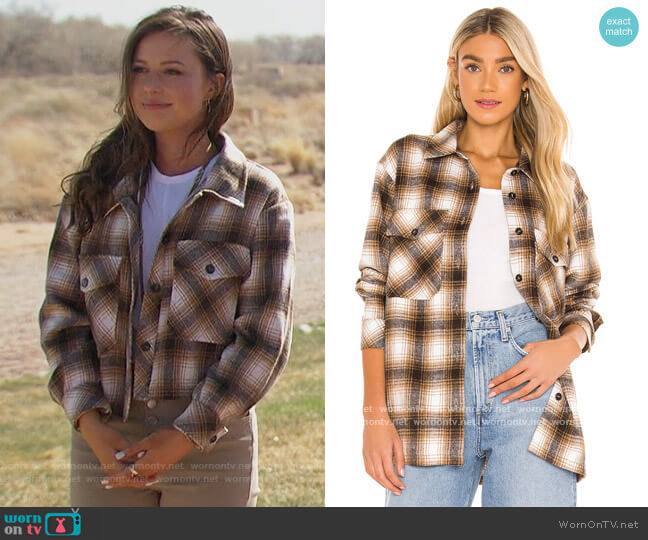 Lamarque x REVOLVE Storm Plaid Shirt Jacket worn by Katie Thurston on The Bachelorette