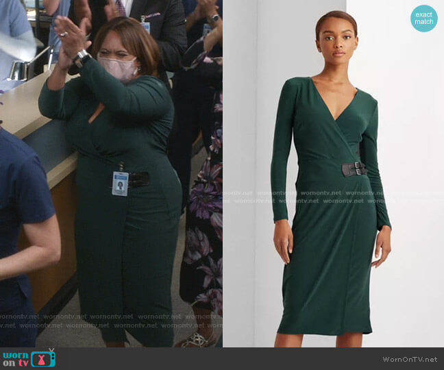 Lauren Ralph Lauren Buckled Jersey Dress worn by Miranda Bailey (Chandra Wilson) on Greys Anatomy