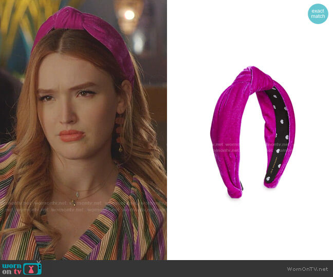 Lele Sadoughi Velvet Knotted Headband worn by Kirby Anders (Maddison Brown) on Dynasty