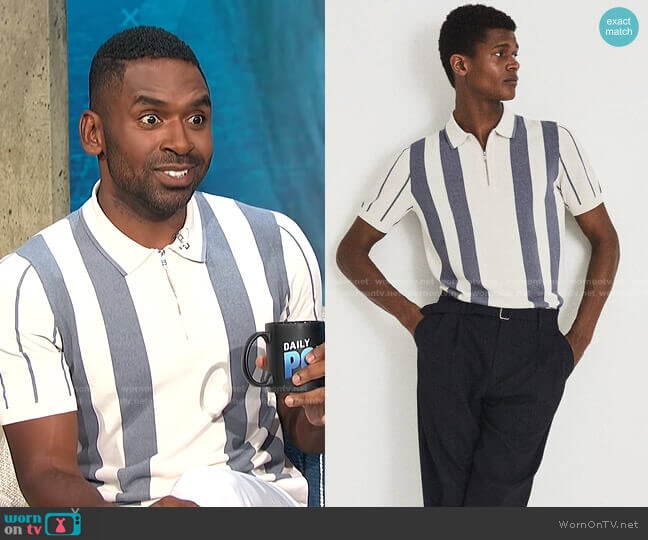 Reiss Leo Polo Shirt worn by Justin Sylvester on E! News