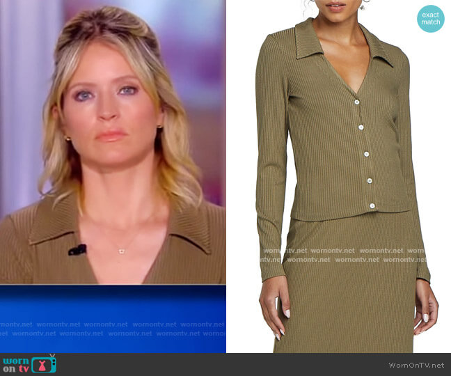 Leset Ali Long-Sleeve Polo worn by Sara Haines on The View