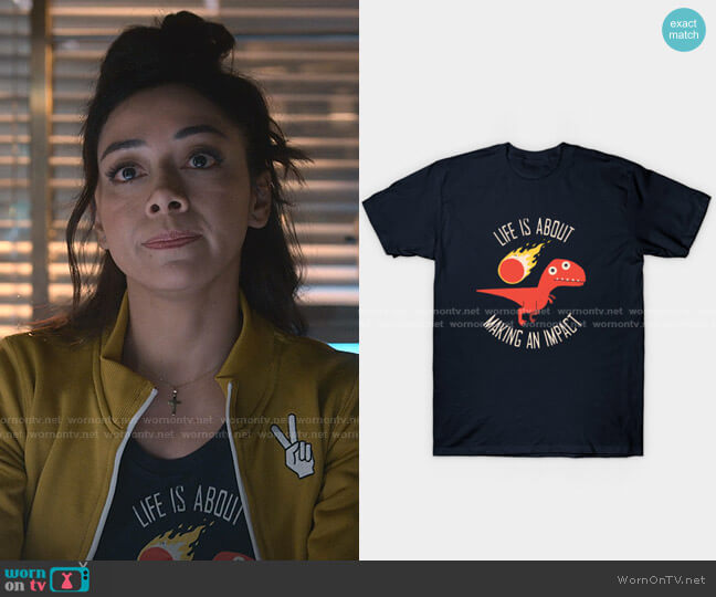 DinoMike Making An Impact T-Shirt worn by Ella Lopez (Aimee Garcia) on Lucifer