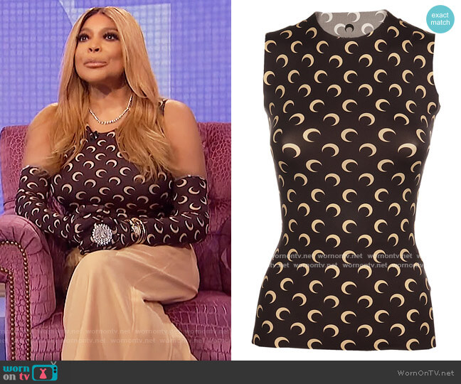 Marine Serre Marine Serre Crescent Moon Printed Tank Top worn by Wendy Williams on The Wendy Williams Show