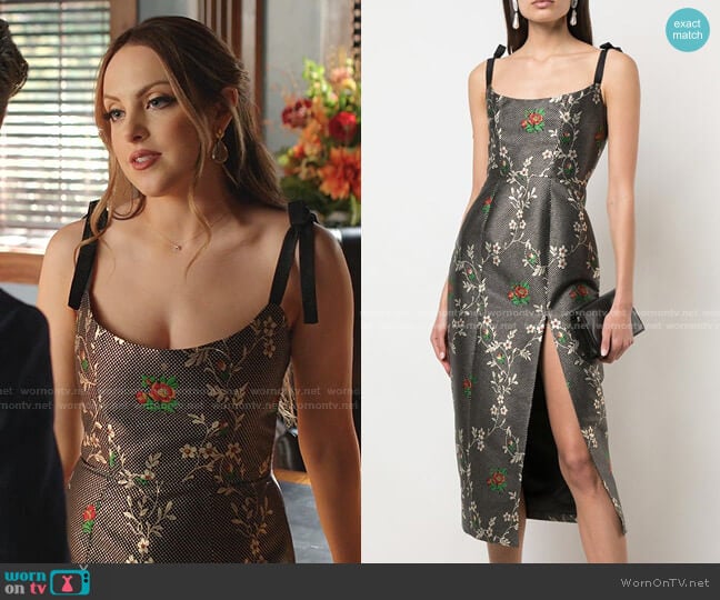 Markarian Floral Print Dress worn by Fallon Carrington (Elizabeth Gillies) on Dynasty