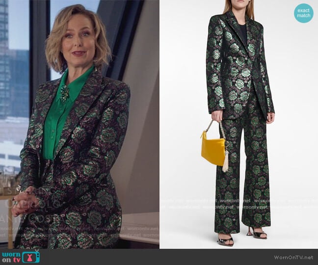 Paco Rabanne Floral brocade blazer worn by Jacqueline (Melora Hardin) on The Bold Type
