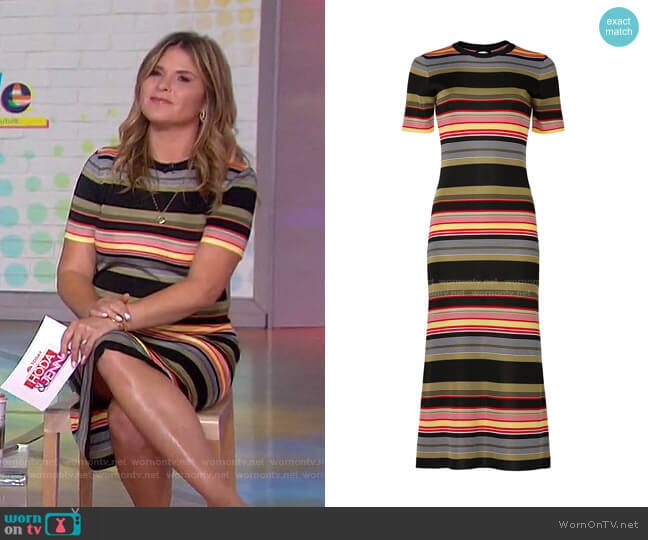 Paco Rabanne Robe Striped Midi Dress worn by Jenna Bush Hager on Today