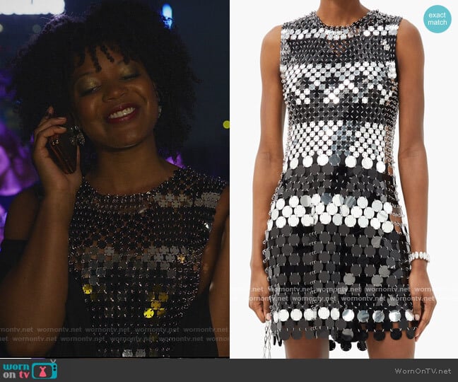 Paco Rabanne Sequinned Chainmail Mini Dress