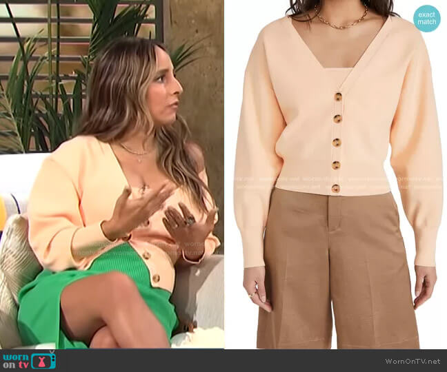 A.L.C. Peters II Cardigan worn by Lilliana Vazquez on E! News