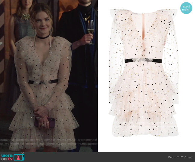 Philosophy Di Lorenzo Serafini Polka Dot-print Mini Dress worn by Sutton (Meghann Fahy) on The Bold Type
