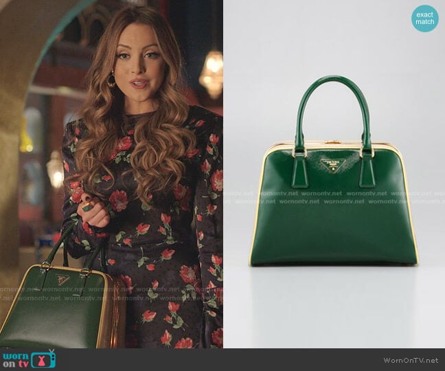 Prada Pyramid Frame Bag worn by Fallon Carrington (Elizabeth Gillies) on Dynasty