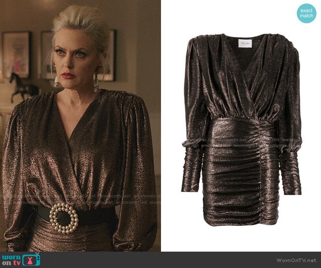 Redemption Ruched Mini Dress worn by Alexis Carrington (Elaine Hendrix) on Dynasty