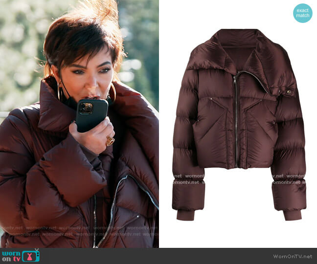 Rick Owens Padded Oversized Down Jacket worn by Kris Jenner on Keeping Up with the Kardashians