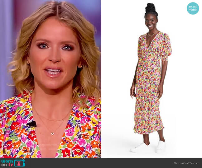 Rixo Floral Puff Sleeve Dress worn by Sara Haines on The View