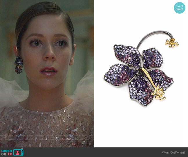 Rod Almayate Earring Guillermina Violet worn by Cayetana Grajera Pando (Georgina Amoros) on Elite