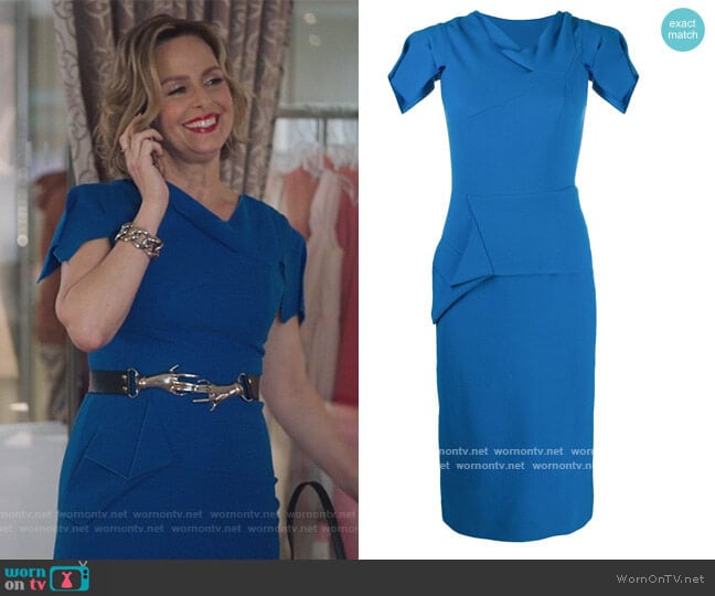 Roland Mouret Geometric Panelling Fitted Dress worn by Jacqueline (Melora Hardin) on The Bold Type
