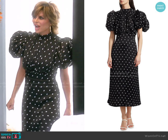 Rotate Birger Christensen Dawn Midi Dress worn by Lisa Rinna on The Real Housewives of Beverly Hills
