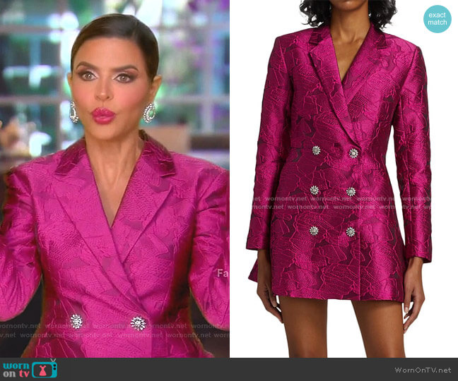 Rotate Birger Christensen Newton Brocade Blazer Dress worn by Lisa Rinna on The Real Housewives of Beverly Hills
