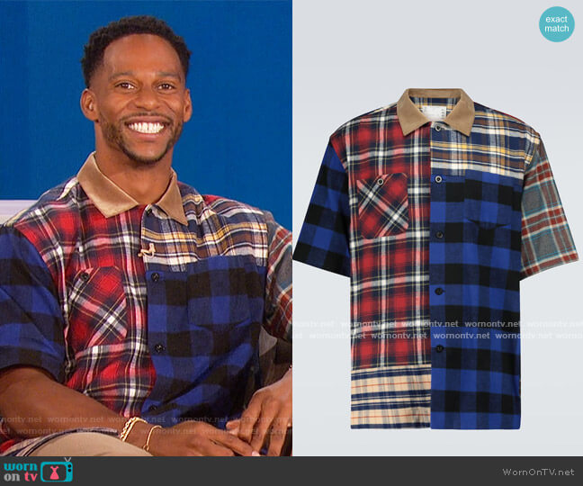 Sacai Plaid Mix short-sleeved shirt