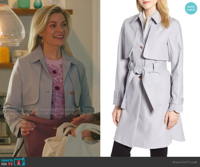 Ted Baker Scallop Detail Trench Coat worn by Stephanie Borden (Kylee Evans) on Good Witch