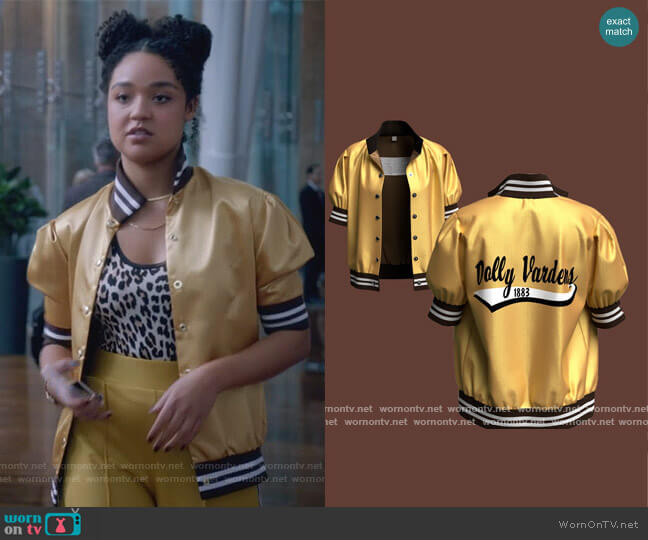 Six 20 Dolly Varden Baseball Jacket worn by Kat Edison (Aisha Dee) on The Bold Type