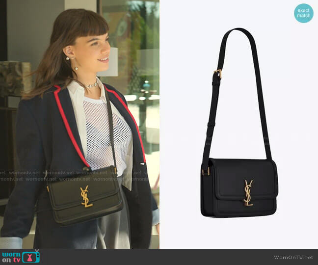 Saint Laurent Solferino Small Leather Shoulder Bag worn by Mencia Blanco (Martina Cariddi) on Elite