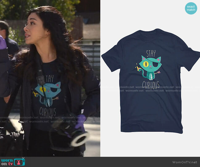 DinoMike Stay Curious T-Shirt worn by Ella Lopez (Aimee Garcia) on Lucifer