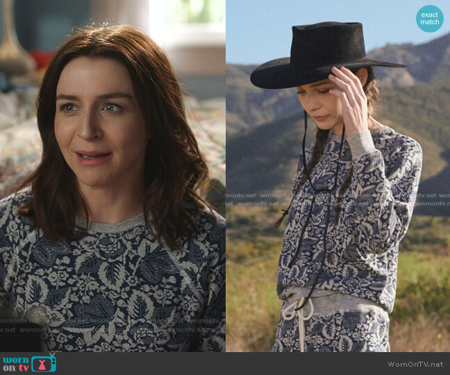 The Great The Shrunken Sweatshirt in Heathered Falling Leaves worn by Amelia Shepherd (Caterina Scorsone) on Greys Anatomy