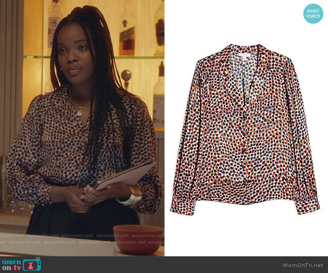 Topshop Animal Smudge Shirt