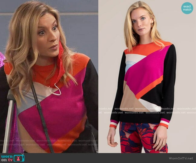 Trina Turk Maclaine Sweater worn by Chelsea Grayson (Anneliese van der Pol) on Ravens Home
