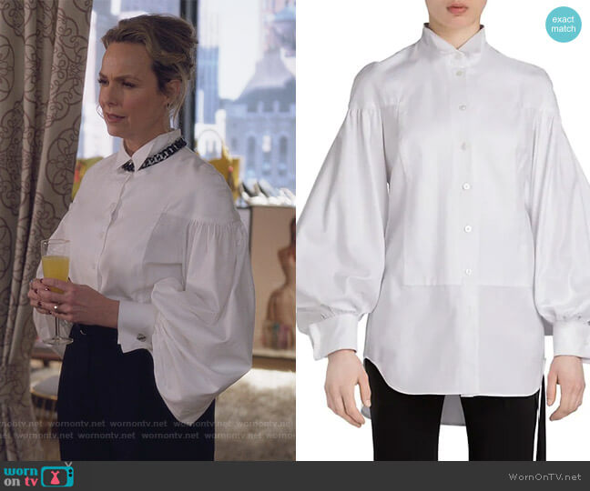 Unttld Damian Puff-Sleeve Shirt worn by Jacqueline (Melora Hardin) on The Bold Type