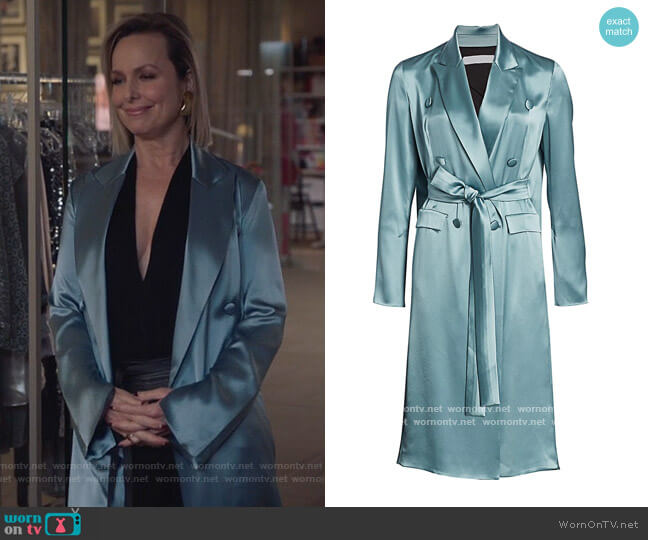 Unttld Double-Breasted Satin Trench Dress worn by Jacqueline (Melora Hardin) on The Bold Type