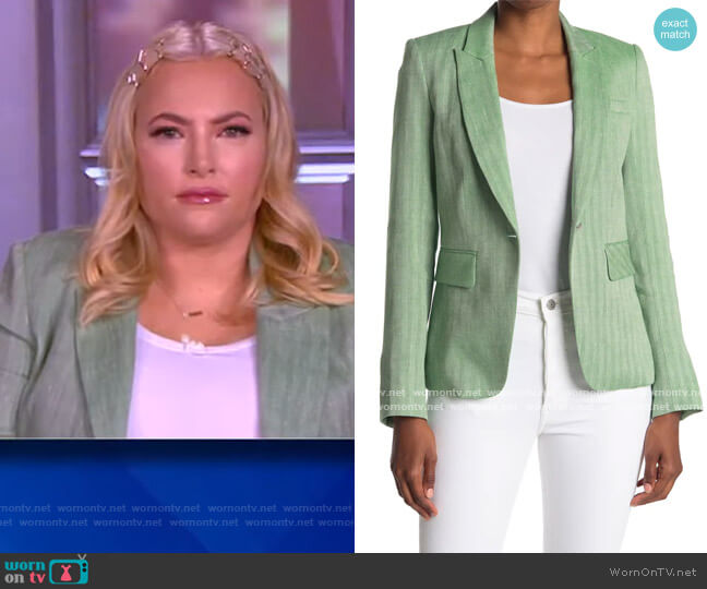 Veronica Beard Striped Cutaway Dickey Blazer worn by Meghan McCain on The View